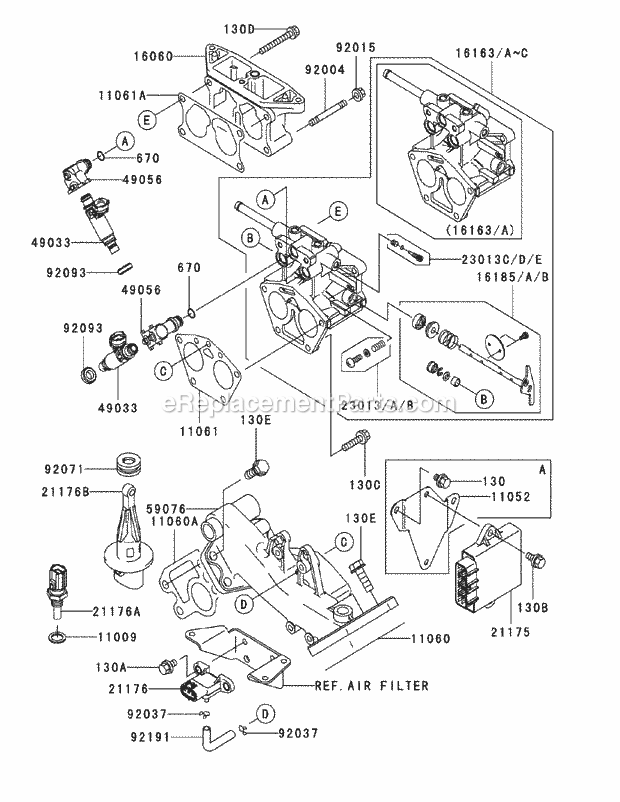 Fd791d-Cs05 Throttle Equipment Diagram and Parts List for M60-KW 53AJ8CT6050 Cub Cadet Sprayer